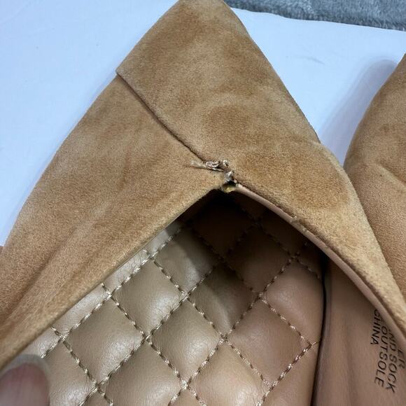 Birdies The Swan Golden Oak Suede Pointed Toe Mule Size 8.5 Slipon Comfort READ - Picture 9 of 16